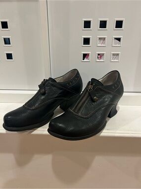 John Fluevog Thanks Cheers Zipper Block Heels